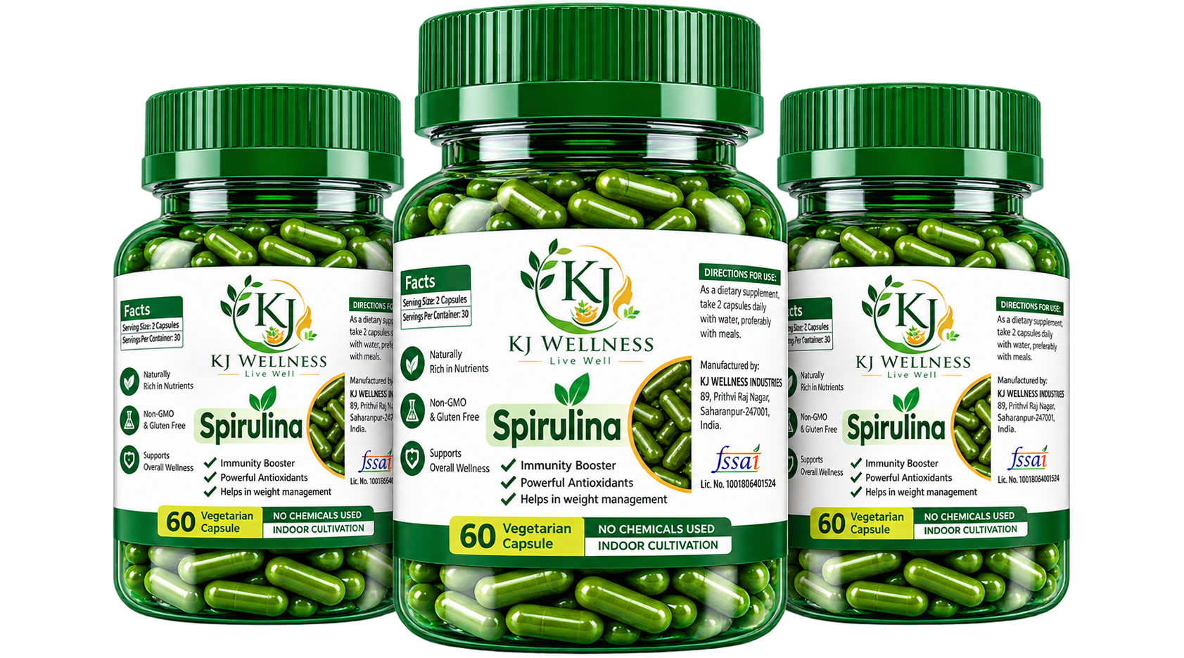 KJ Wellness Spirulina Capsules